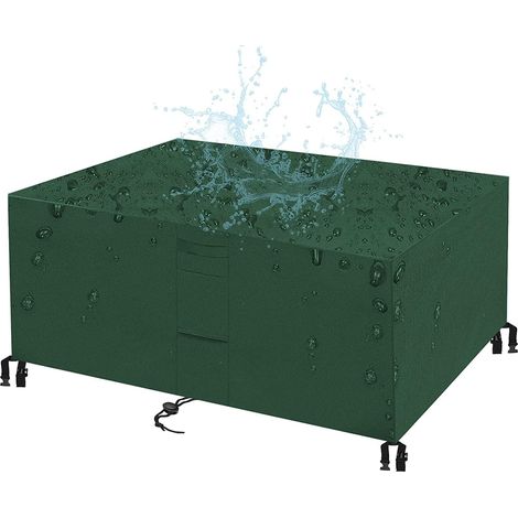 Housse de protection pour mobilier de jardin, bâche haute performance 420D, imperméable, coupe-vent, respirante, anti-poussière et résistante aux UV, verte, 240 x 140 x 90 cm (1/5)
