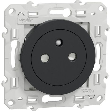 Schneider Electric – Prise de courant affleurante 2P+T anthracite – Connexion rapide – Pour installation électrique – Indice de protection IP20 – 16A