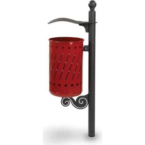 Cestino Ramblas 572 Giochipark acciaio zincato verniciato &Oslash35x52h urbano 35lt - RAL 3003 - Filo pavimento