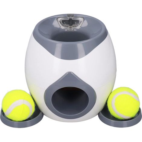 Lanceur de balles automatique et interactif pour chiens, avec 2 gamelles pour chiens de toutes tailles et 2 balles incluses.