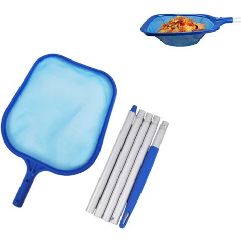 Rete per skimmer da piscina lunga 161 cm, blu, 161 cm, rete per skimmer da piscina lunga 161 cm con manico telescopico a maglia fine adatta per rimuovere le alghe dai laghetti (1/5)