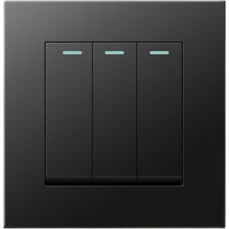 Interruptor de luz - Cableado muy sencillo - Apto para dormitorio, salón y baño - Negro - 868635 mm (1/4)