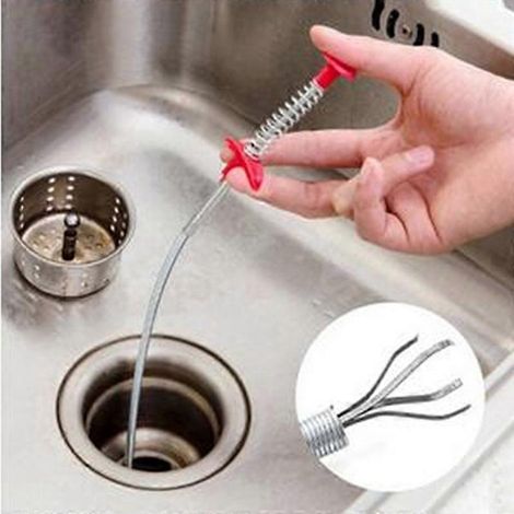 Brosse de nettoyage flexible pour évier, brosse à cheveux, brosse à ressort pour évier, outils de nettoyage pour cuisine et salle de bain (1/2)