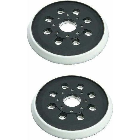 Lot de 2 patins de ponçage compatibles avec ponceuses excentriques Bosch GEX 125-1 AE, PEX 220 A et PEX 220 AE – 12,7 cm, 8 trous (1/5)
