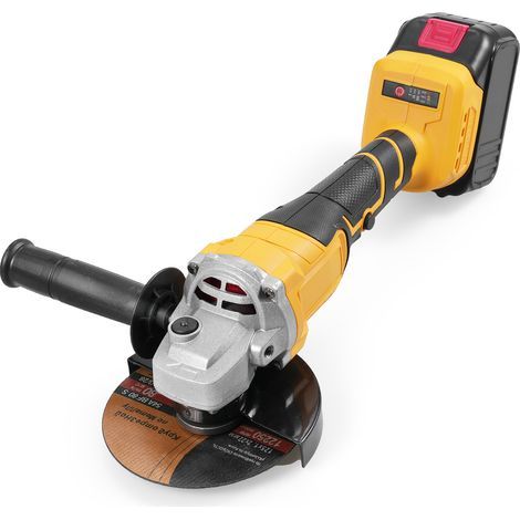 Cordless angle grinder, electric grinder, with 2 x 21V 1300mAh batteries and 125mm grinding disc, for cutting and polishing tile, wood, stone and steel, standard version (1/5)
