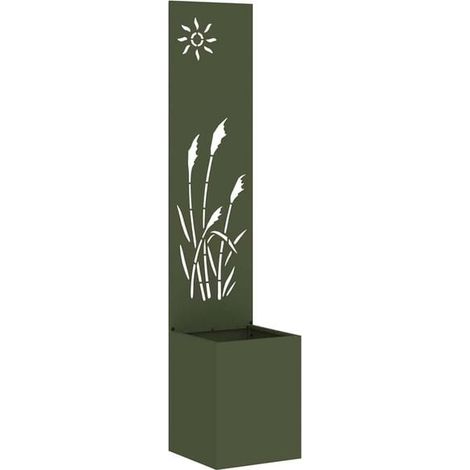 Paravent de jardin vert olive, 32 x 150 cm (1/5)