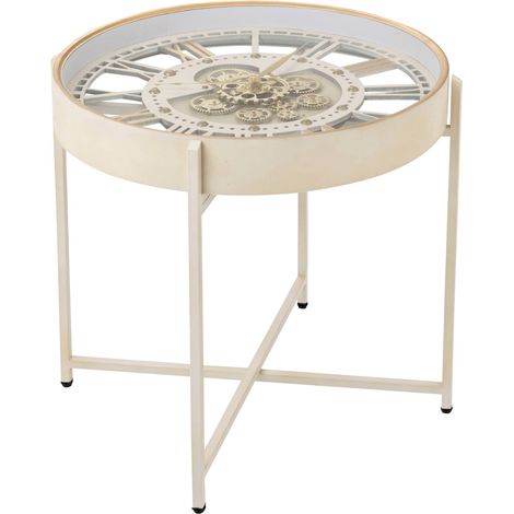 Table basse horloge blanche et dorée - blanc et doré (1/5)