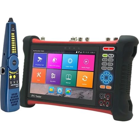 Testeur de caméra de sécurité CCTV Testeur De Vidéosurveillance IPC 7 Pouces 4k 8MP TVI CVI SDI CVBS IP AHD, Caméra 6 en 1, Moniteur avec Compteur De Puissance Optique POE UTP TDR(TI-9697MADHS) (1/5)