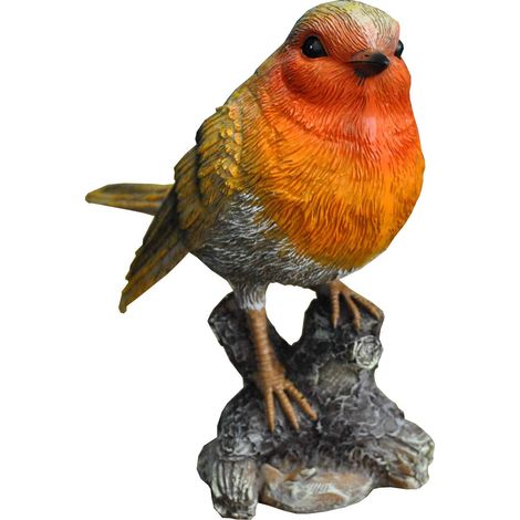Robin on a Tree Stump Garden Ornament (1/5)