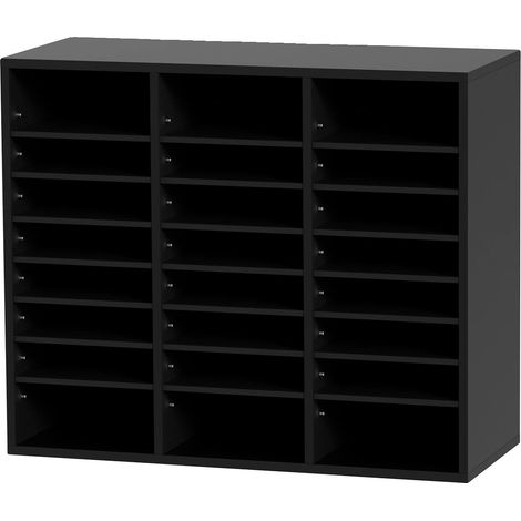 Organizador de libros, estantes ajustables, construcción robusta, 29x12x24.4 pulgadas, negro. (1/2)