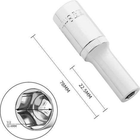 Douille pour clé, six pans, longue 12,5 mm (1/2") 8 mm-1pcs