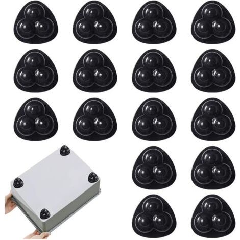 16 Pièces Roulettes pour Meubles Mini Roulettes Auto-Adhésives Petite Roulette Universelle Roulettes Pivotantes Autocollantes 360 Poulie pour Transport de Meubles Marchandises (Noir) (1/4)