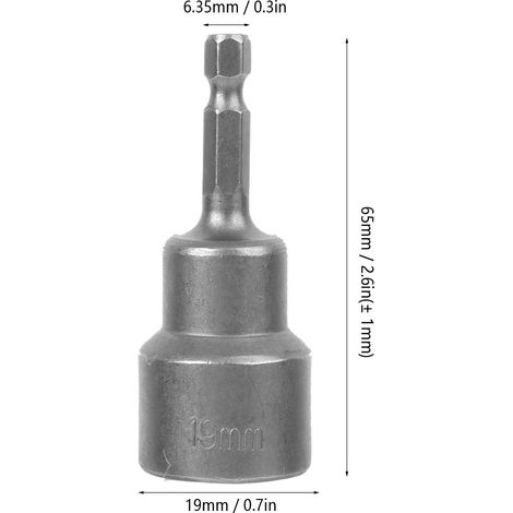 Lot de 5 douilles hexagonales magnétiques, outil de vissage électrique, adaptateur magnétique pour foret, 19 mm (1/4)
