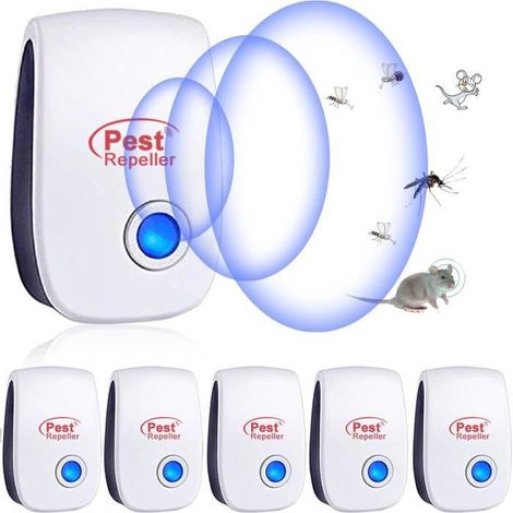 Ultrason Anti Moustique, 6 Pack Ultrason Souris et Rats & Insectes Répulsif Électronique, Répulsif Ultrason Anti-Rongeurs Insectes (1/4)