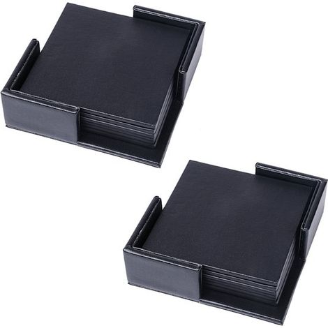 Rechteckiges Untersetzer-Set 12er-Pack Schwarze Keramikuntersetzer mit Marmormuster mit Ständer Für alle Tassen geeignet Ideal für Tische und als (1/5)