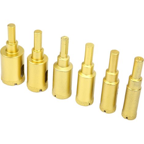 Lot de 6 forets diamantés pour marbre, verre, céramique, béton et pierre artificielle (1/5)
