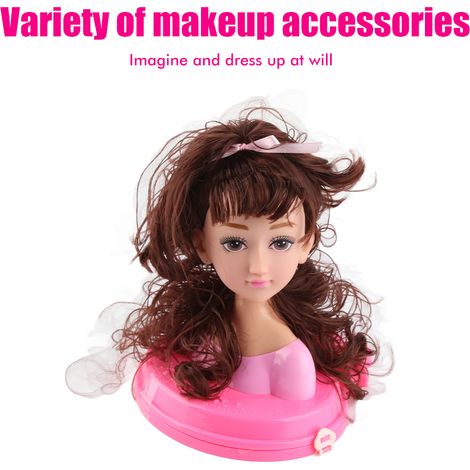 Coiffeuse Enfant - Coffret Coiffure et Maquillage Jouet Fille avec Tête de Poupée à Coiffer (1/5)