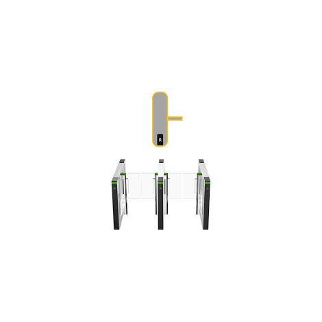 ASGB610X-L - Módulo de torniquete interno con motor izquierdo y barrera derecha, 1 lector