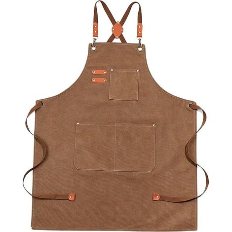 Grembiule da cucina professionale per uomo e donna, impermeabile, con 3 tasche e cinghie regolabili, ideale per ristoranti, pittura, giardinaggio e barbecue. (1/5)