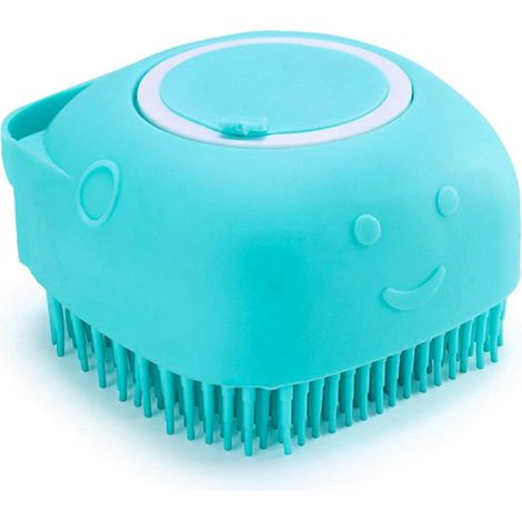 Brosse de massage en silicone pour le bain des chats et des chiens, brosse à shampoing avec distributeur de savon, pratique et multifonctionnelle (1/5)