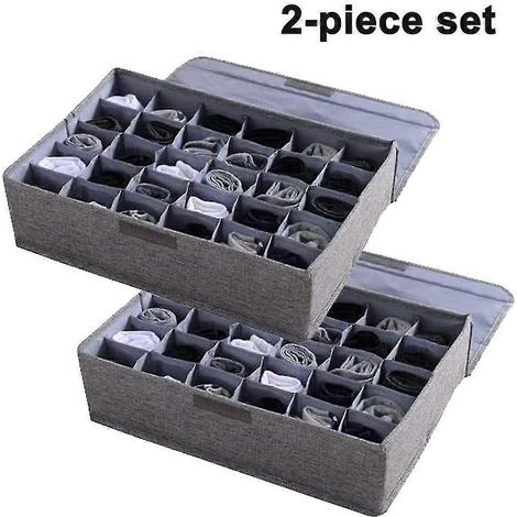 Aufbewahrungsboxen + Deckel, faltbare Schubladeneinsätze für Kleiderschränke, 30 Fächer (1/5)