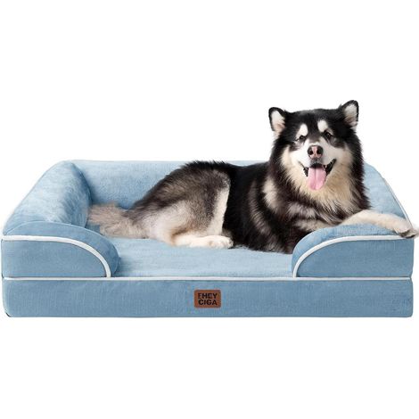Hundebett orthopädisches Memoryfoam L 132 x B 104 x H 20 cm Hellblau (1/5)