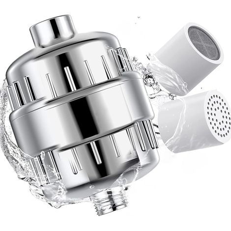Filtre de Douche 15 Étapes Anti-Chlore & Métaux Lourds  Adoucisseur d’Eau Dure  Élimine Fluorure  Compatible Universellement (1/5)
