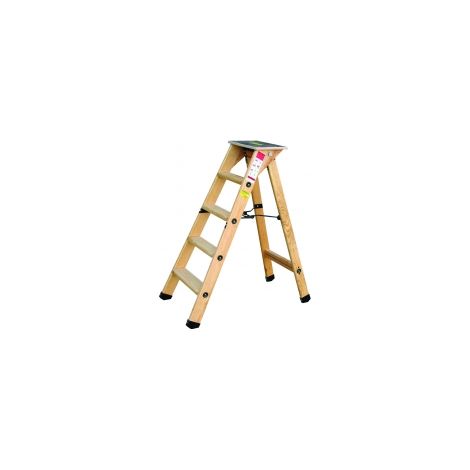 Escalera profesional de madera 3 peldaños + balda Outifrance