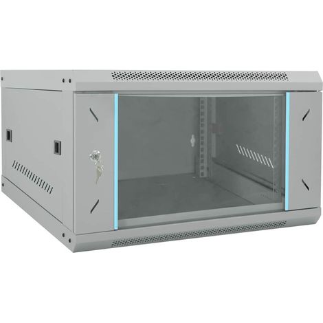 vidaXL Armoire réseau avec stockage Gris 53 x 60 x 30 cm Acier