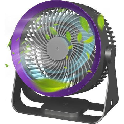 Ventilador de mesa inalámbrico, silencioso y portátil, con 3 velocidades, batería recargable de 2000 mAh, ideal para el hogar, la oficina, el dormitorio, viajes, camping, pared y techo.