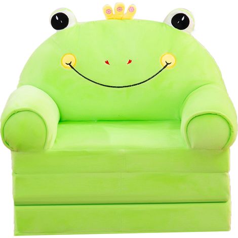 Canapé Enfant Pliable Mignon Doudou avec Accoudoirs - Lit Sofa Grenouille 3 Couches pour Chambre Fille Garçon (1/5)