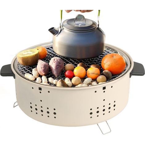 Barbecue portable au charbon de bois – Barbecue de table, barbecue d'extérieur Barbecue fumoir au charbon de bois pour le camping (1/4)