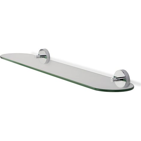 Croydex Flexi-Fix Glass Bathroom Shelf, Chrome Plated, 59cm Length - Romsey (1/5)