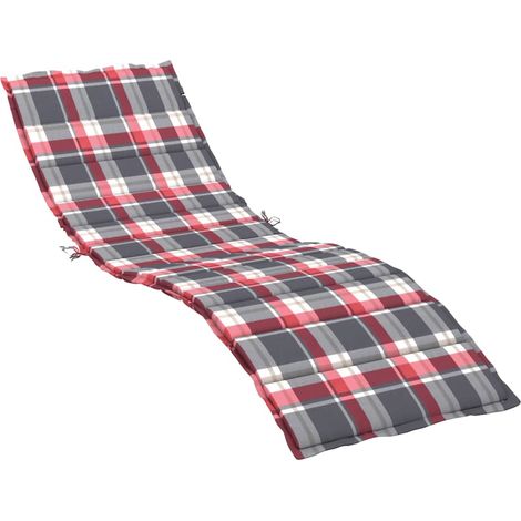 Maison Exclusive - Sonnenliegen-Auflage Rot Karomuster 200x50x3 c (1/5)