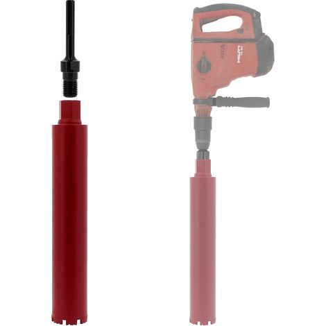 Diamantbohrkrone Ø 76 mm mit Adapter für Bohrmaschine und SDS-max-Bohrhammer