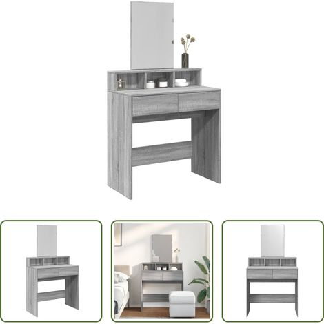 Rangement chambre - Coiffeuse avec miroir sonoma gris 80x41x144,5 cm (1/5)
