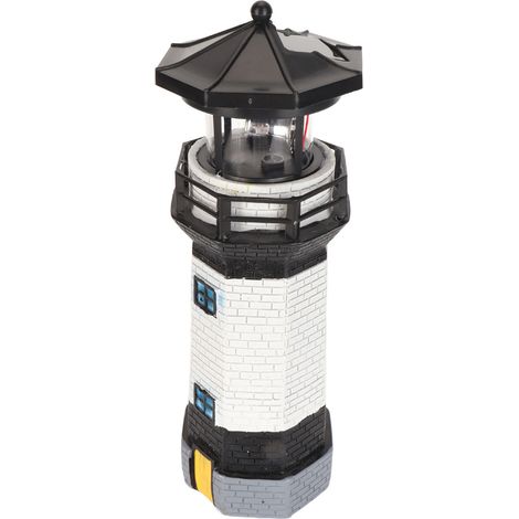 Solar-Leuchtturm, 360° drehbar, langlebig, LED-Gartenleuchter aus Kunstharz für Balkon und Rasen, BS38061 (1/5)