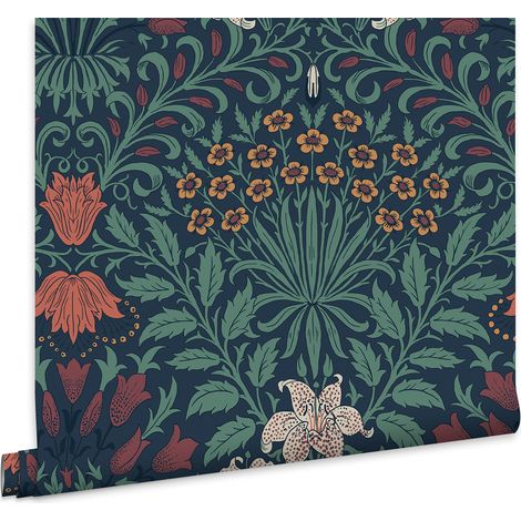 William Morris At Home Vliestapete Garden Moonlight Blau 10mx52cm (1/5)