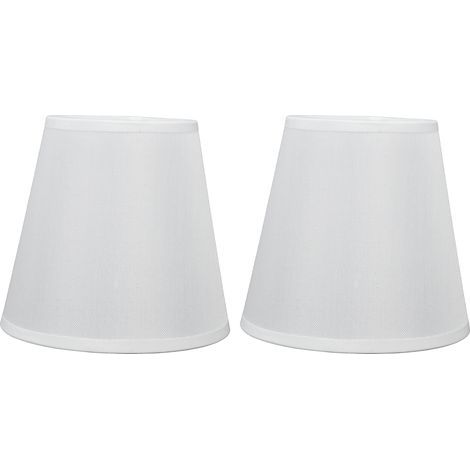 2 pièces abat-jour en tissu Style européen pince sur abat-jour pour E14 vis lustre applique murale PT06 Beige (1/5)