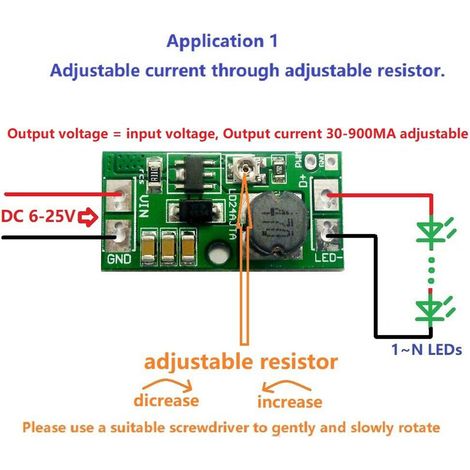 Contrôleur PWM réglable LD24AJTADC6-25V 20W pour pilote de LED, convertisseur DC-DC abaisseur à courant constant (1/4)