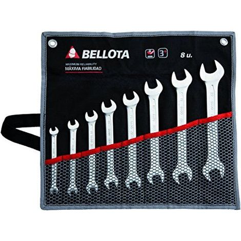 Bellota 6490-8 BS Jeu de 8 cles plates dans un sac en nylon renforce