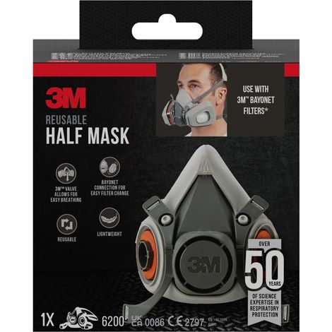 Halbmaske Atemschutz 3m Kraton grau Größe M (1/5)