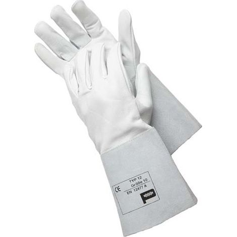 Guantes de soldadura, cuero fendu tipo 12, 35 cm,Talla 10