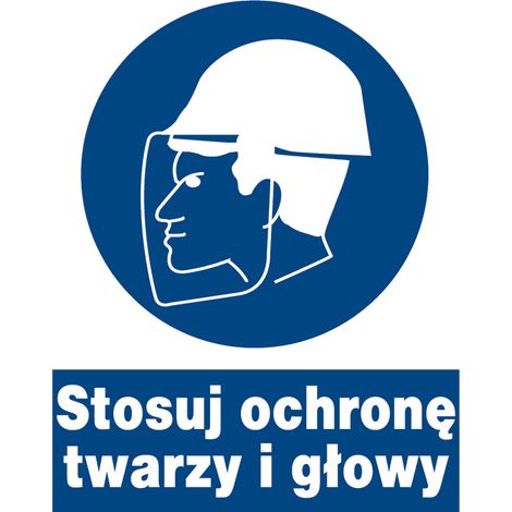 ZNO-18 - CARTELLO DI OBBLIGATORIO - Usare protezioni per il viso e la testa