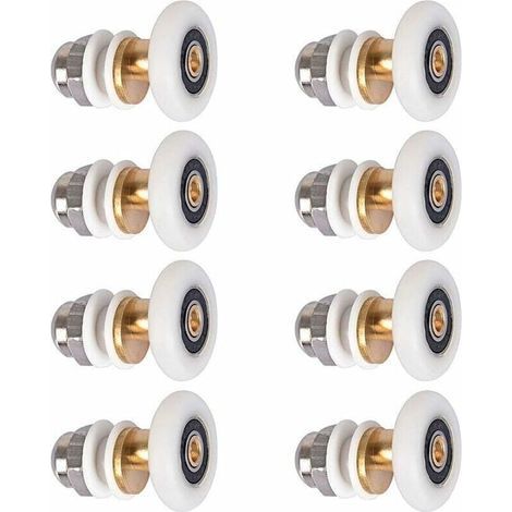 Roulette Porte Douche, Roulettes De Porte Coulissante Cabine De Douche Porte Poulies Roue De Rechange Pour Rouleau Avec Diamètre De Roues 27mm, 8 Pièces (1/5)