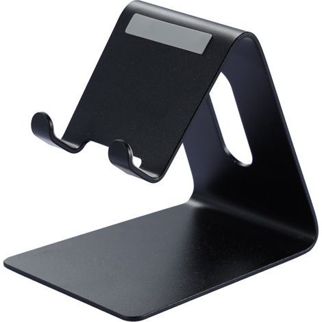 Handyhalterung, Aluminium-Tischständer, kompatibel mit iPhone 12 Mini, 12 Pro, 11 Pro Max, XS Max, XR, X, SE, 8, 7, 6, 6s Plus, Huawei, Samsung S10, S9, S8 – Schwarz (1/5)