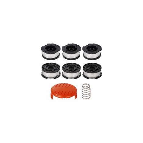 6 bobines de fil de coupe-bordures A6481 et A6485 pour Black Decker STC1820CM, STC1820PC, STC1820EPC, STC1840EPC, ST5530, ST1823, GLC1823L20 (1/4)