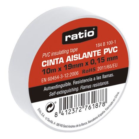 CINTA AISLANTE 19X10M.BLANCA 0,15MM - EHLIS