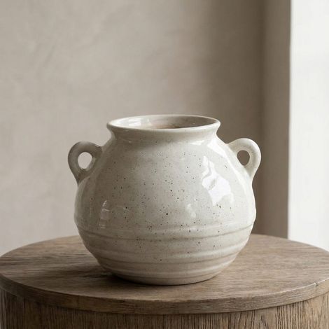 Rounded Decorative Vase with Handle (1/2)