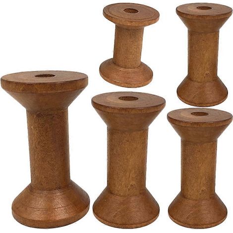 5 porte-bobines en bois pour la couture, bobines de fil à coudre (1/5)